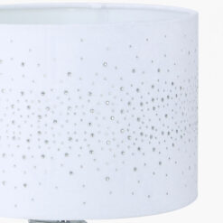 Hollywood Chrome Tripod Table Lamp With White Velvet Sparkle Shade