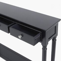 Arabella Black Wood Medium 3 Drawer Console Table Hallway Table