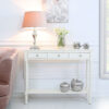 Arabella White Wood Medium 3 Drawer Console Table Hallway Table ...