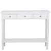 Arabella White Wood Medium 3 Drawer Console Table Hallway Table ...