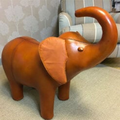 Handmade Leather Elephant Character Animal Stool Footstool Seat