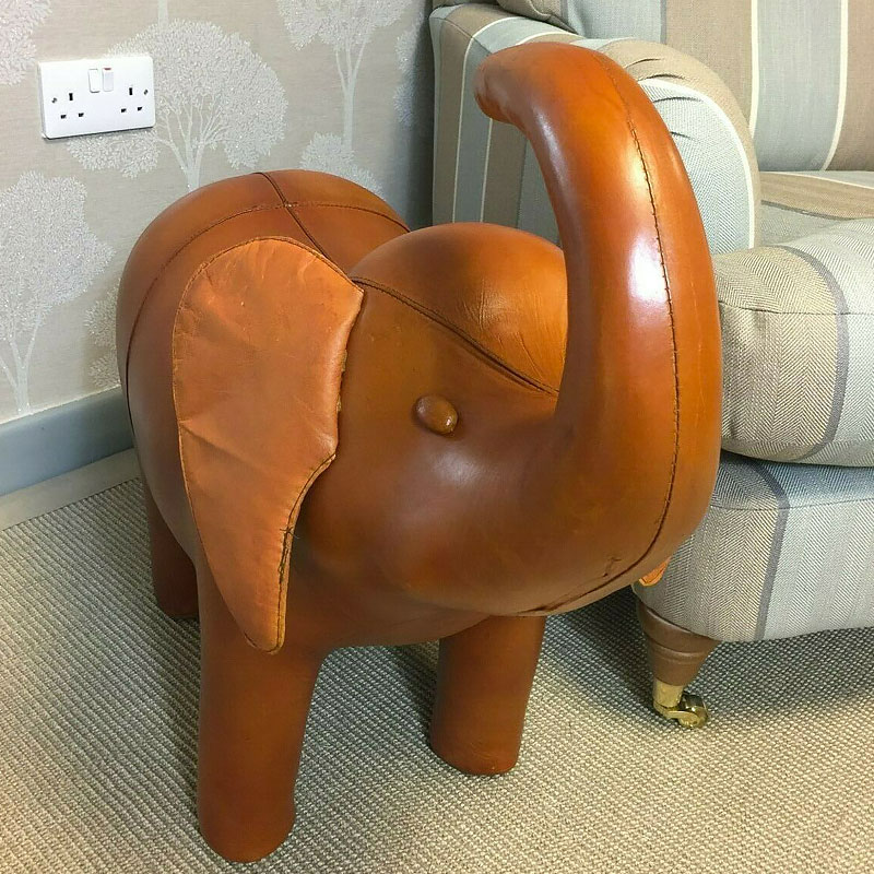 stuffed leather elephant