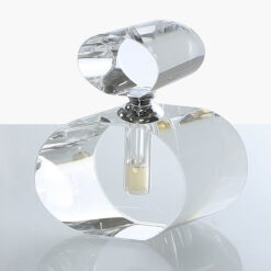 Small Decorative Sparkling Oval Cut Glass Crystal Perfume Bottle Decor