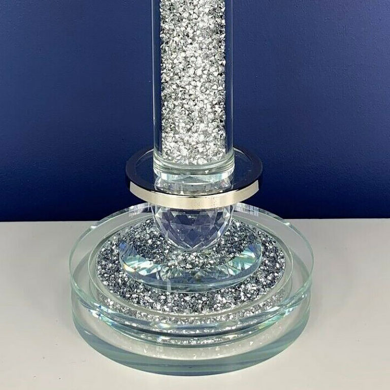 Sparkle Silver Diamond Glitz Crushed Crystal Kitchen Roll Holder