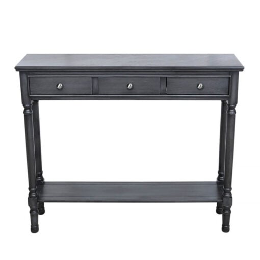 Arabella Grey Wood Medium 3 Drawer Console Table Hallway Table