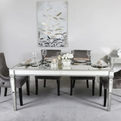 Athens Silver Mirrored Dining Table