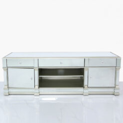Athens Silver Mirrored TV Entertainment Stand - Large