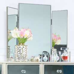 Georgia Champagne Luxe Trifold Dressing Mirror Vanity Mirror