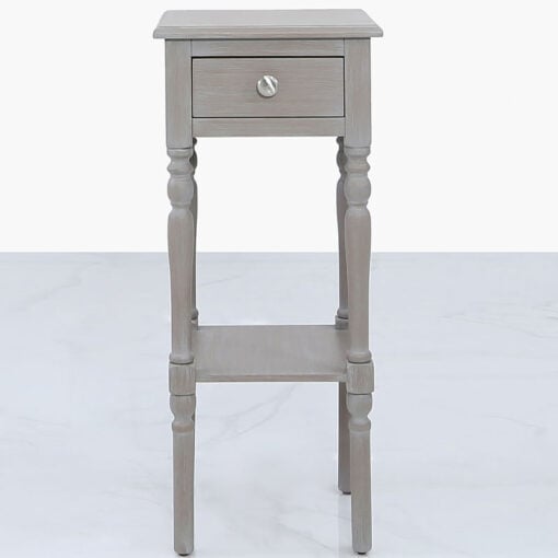 Arabella Taupe Wood Small 1 Drawer Telephone Table Side Table