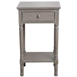 Arabella Taupe Wood Large 1 Drawer Telephone Table Side Table