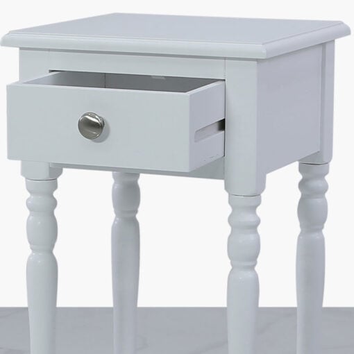 Arabella White Wood Small 1 Drawer Telephone Table Side Table