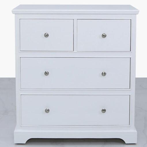Arabella White Wood 4 Drawer Cabinet Chest Of Drawers