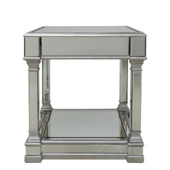 Athens Silver Mirrored End Side Table