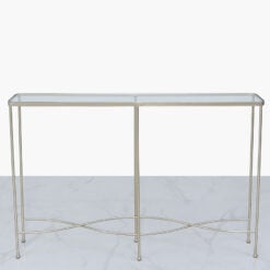Champagne Wave Metal And Glass Console Table Hallway Table