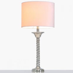 Diamond Glitz Twist Table Lamp With Pink Velvet Shade 40cm