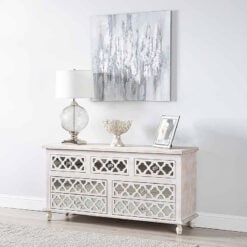 Hampton Mirrored 7 Drawer Cabinet Sideboard Chest Of Drawers