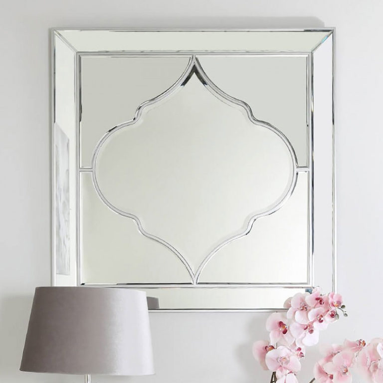 Sahara Marrakech Moroccan Mirrored Silver Large Wall Mirror Picture