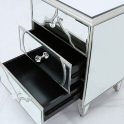 Sahara Marrakech Moroccan Silver Mirrored 3 Drawer Bedside Cabinet