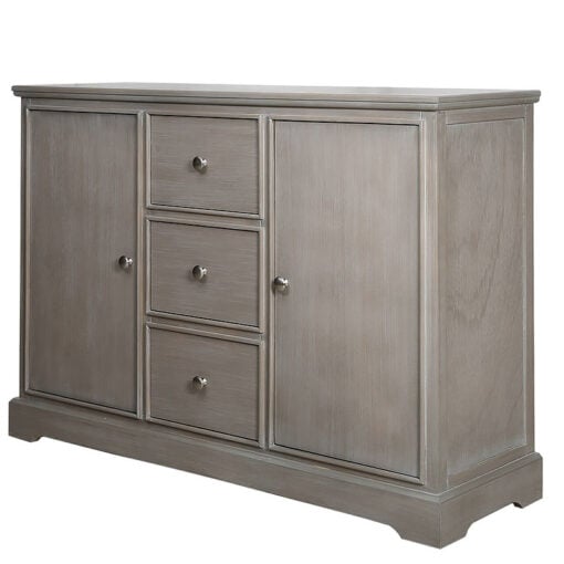 Arabella Taupe Wood 3 Drawer 2 Door Sideboard Cabinet Chest Of Drawers