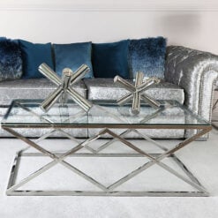 Antoinette Stainless Steel And Glass Coffee Table