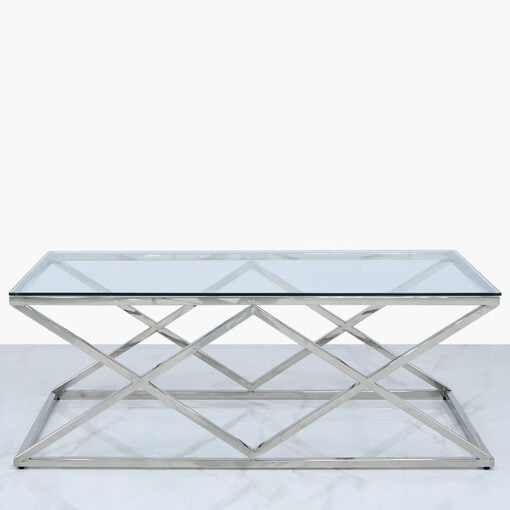 Antoinette Stainless Steel And Glass Coffee Table