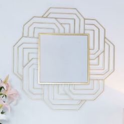 Art Deco Gold Wall Mirror 90cm