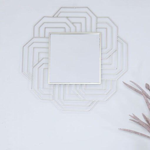 Art Deco Silver Wall Mirror 90cm