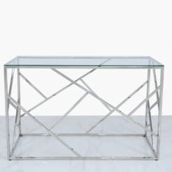 Claudette Stainless Steel And Glass Console Table Hallway Table