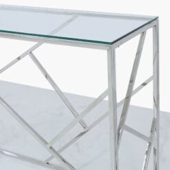 Claudette Stainless Steel And Glass Console Table Hallway Table