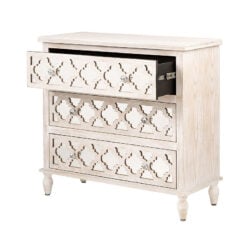 Hampton Mirrored 3 Drawer Chest Of Drawers Sideboard