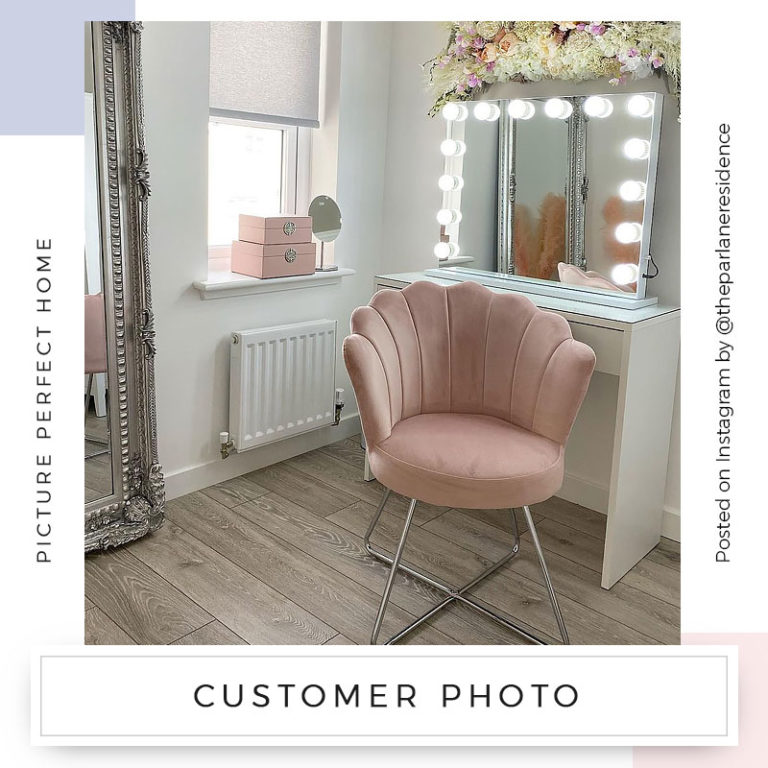 Light Pink Velvet Shell Back Dining Chair Armchair With Chrome Legs ...