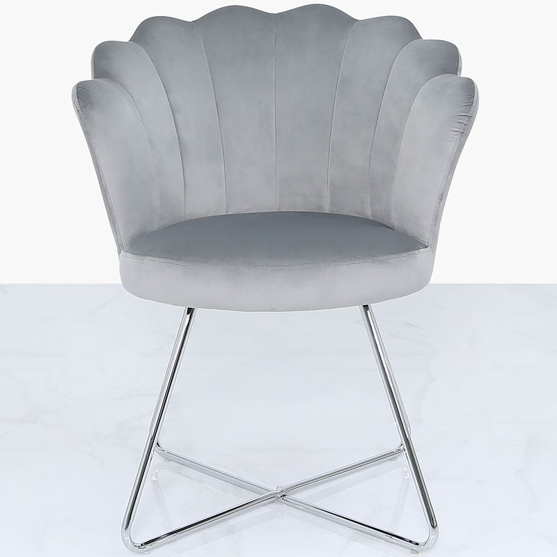 Grey Velvet Chair Silver Legs, Grey Velvet Swivel Armchair