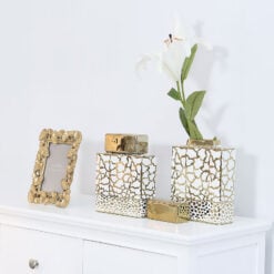 White And Gold Ceramic Ginger Jar Vase Home Decoration 21cm