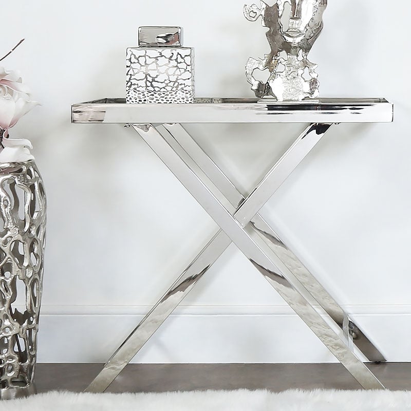 Glass Console Table Hallway, Stainless Steel Glass Console Table