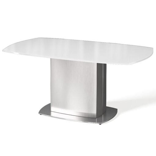 Louisa Tempered Glass And Stainless Steel White Coffee Lounge Table