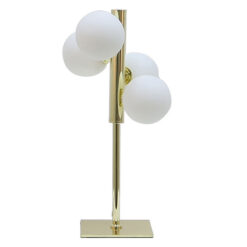 Gold Table Lamp With 4 White Glass Shades 46cm