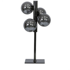 Gunmetal Table Lamp With 4 Smoked Glass Shades 46cm