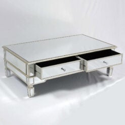 Canterbury Silver 2 Drawer Mirrored Venetian Coffee Table Lounge Table