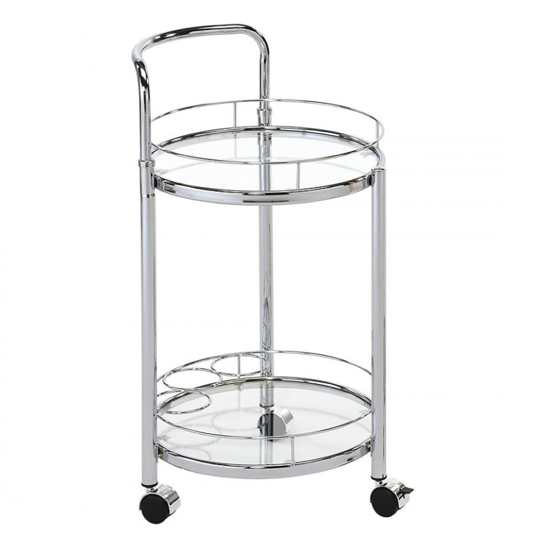 Bailey Chrome Metal and Clear Glass Drinks Trolley | Picture Perfect Home