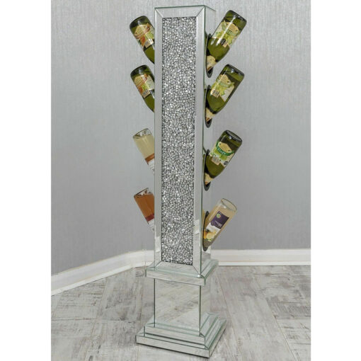 Crushed Diamond Sparkly Mirrored Wine Rack Bottle Holder
