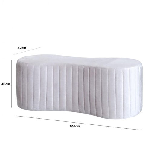 Soft Pink Fabric Deeply Padded Tufted Bench Ottoman