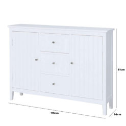 Tristan White Country Cottage Style 2 Door 3 Drawer Sideboard Cabinet