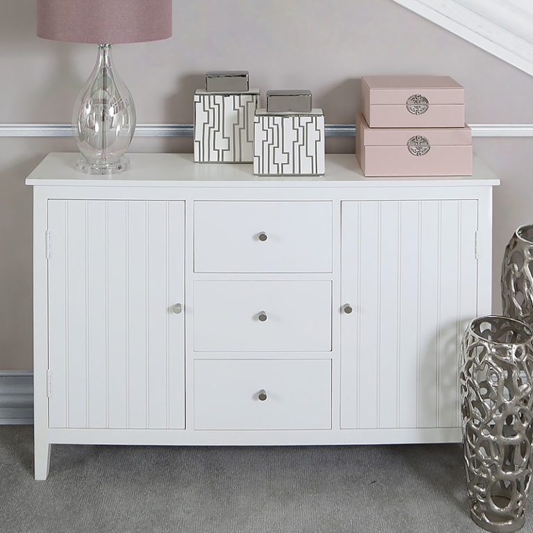 Tristan White Country Cottage Style 2 Door 3 Drawer Sideboard Cabinet ...