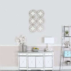 Decorative Wall Mirror With A Silver Metal Frame 105cm
