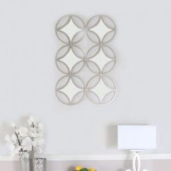 Decorative Wall Mirror With A Silver Metal Frame 105cm