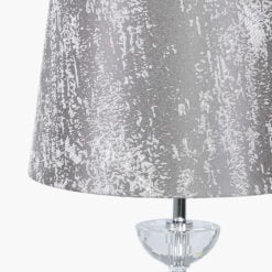 Metal And Glass Table Lamp With Taupe Brushed Style Cotton Shade 54cm