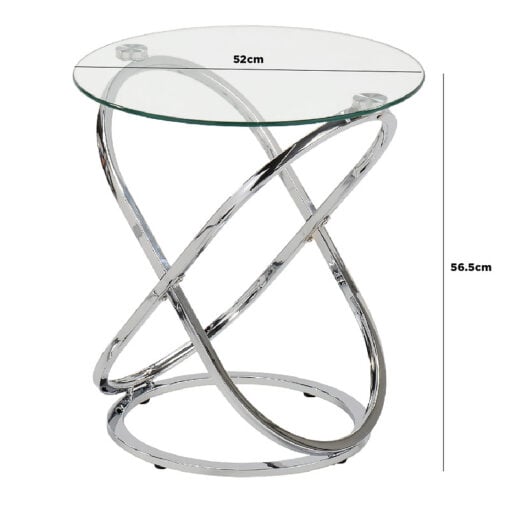 Ulric Chrome And Glass End Table Side Table