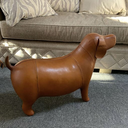 Handmade Large Brown Leather Dog Animal Character