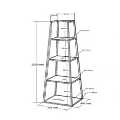 Otis Medium Metal and Clear Glass Ladder Style Shelving Display Unit
