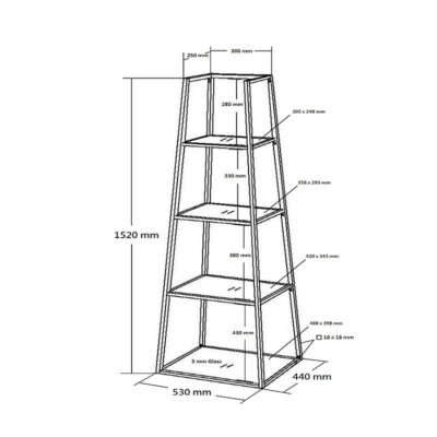 Otis Medium Metal and Clear Glass Ladder Style Shelving Display Unit ...